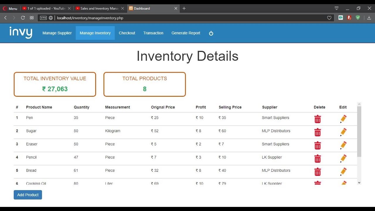inventory management system project report